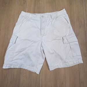 Timberland Stratham Issue Mens Beige Cotton Twill Cargo Shorts Waist 36 9 Inseam